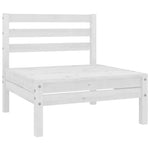 ZNTS 3 Piece Garden Lounge Set White Solid Pinewood 3082613