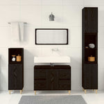 Bathroom Furniture Set with Drawer 3 pcs Black 30 x 30 x 180 cm 3333090