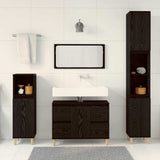 Bathroom Furniture Set with Drawer 3 pcs Black 30 x 30 x 180 cm 3333090