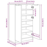 Shoe Cabinet Smoked Oak 59x35x100 cm Engineered Wood 817108