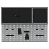 Tool Cabinet Set with Shelf 5 pcs Black Powder-Coated Steel 3321400