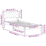 Bed frame Brown and taupe 80 x 200 cm Solid pine wood 878642