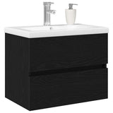 Bathroom Sink Cabinet Black Oak 60 x 39 x 62 cm Engineered Wood 3333148