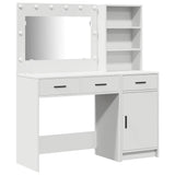 Dressing Table with Mirror Lights 2 pcs White Engineered Wood 3334263