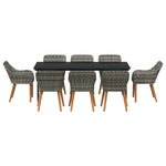 Garden Dining Set with Cushion 9 pcs Grey Poly Rattan 3261683