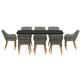 Garden Dining Set with Cushion 9 pcs Grey Poly Rattan 3261683