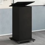 Lectern with Wheels & Drawer Black 55x55x107 cm Engineered Wood 848025