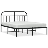 Bed Frame Black Powder-Coated Steel 140 x 200 cm Bed Frame 353636