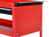 3-Tier Tool Trolley Cart Storage Shelf Roller Cabinet DIY Box Garage Workshop with Drawer Red T3398P344479