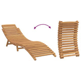 Sun Lounger Cream white 188 x 55 x 59 cm Solid teak wood 42008389
