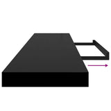 Floating Wall Shelf Black 120x23.5x3.8 cm MDF 323841