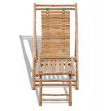 Sun Lounger Natural Bamboo Bamboo Full size Foldable 41492
