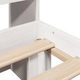 Bookcase Bed without Mattress White 90x200cm Solid Wood Pine 3322557
