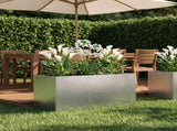 Garden Planter Silver 80 x 40 x 40 cm Stainless Steel 8005240
