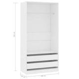 Wardrobe White 100x50x200 cm Engineered Wood 800603