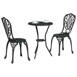 Garden Bistro Set 3 pcs Black Aluminium 42002383