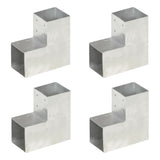 Post Connectors 4 pcs L Shape Galvanised Metal 101x101 mm 145478