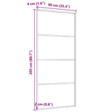 Sliding Door Aluminium and ESG Glass 90x205 cm Black 149480