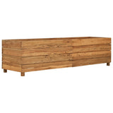 Raised Bed 150x40x38 cm Recycled Teak Wood and Steel 47423
