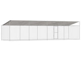 Dog Cage with Roof Silver 800 x 200 x 256 cm Steel and PE 3368303