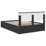 Bed Frame with Drawer Black 140 x 200 cm Engineer Wood 3410701