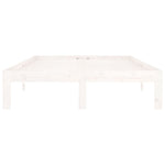 Bed Frame without Mattress White Solid Wood Pine 120x200cm 810361