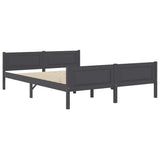 Bed Frame Grey Solid pinewood, plywood Double Durable Bed Frame 322128