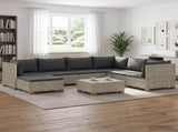 8 pcs Rattan Lounge Set with Cushions GENDT Natural Rattan 3429863