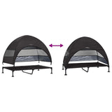 Raised Dog Bed Folding Black 127 x 81 x 108 cm Fabric and Steel 42008221