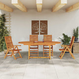 Garden Dining Set Folding 5 pcs Brown Solid Acacia Wood 3375714