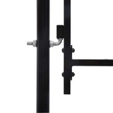 Garden Fence Gate with Arched Top ASSEN 400 x 175 cm Steel 144367