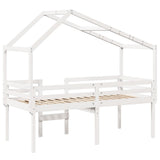 High Sleeper Bed without Mattress White 75x190 cm Small Single Solid Wood Pine 3282062