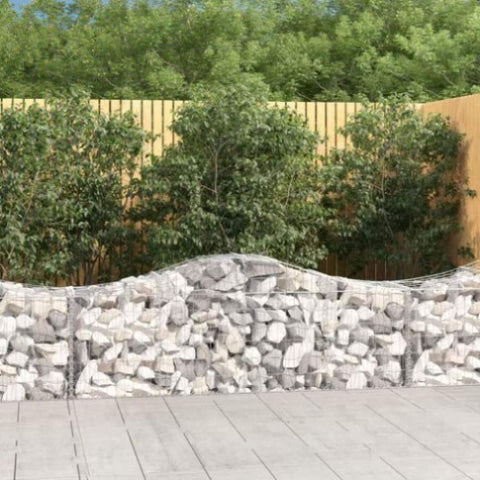Arched Gabion Baskets 10 pcs 200x50x60/80 cm Galvanised Iron 3145606