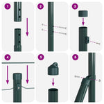 ZNTS PVC Fence Post Set Set of 2 Green PVC 25 x 1.5 m Durable 3352095