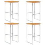 Outdoor Bar Stool Set of 4 Teak look Solid Acacia Wood Durable 46507