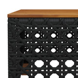 Garden Table Black 55x55x36 cm Poly Rattan Acacia Wood 365929