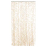 Fly Curtain Beige and White 100x200 cm Chenille 377343