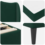 Bed Frame with Headboard Black 180 x 200 cm Velvet 3415279