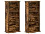 CD Cabinet 2 pcs Smoked Oak 32 x 17 x 92 cm Engineered Wood 8012755