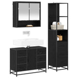 Bathroom Furniture Set 3 pcs Black Oak Engineered Wood 3402493