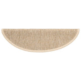 Stair Mats 15 pcs 56x17x3 cm Light Beige Half Round 326897