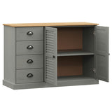 Sideboard with Drawers VIGO 113x40x75 cm Grey Solid Wood Pine 353189