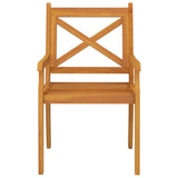 Dining Chair Set of 6 Natural Wood Solid acacia wood Standard 3098661