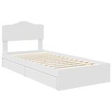 Storage Bed with Headboard White 100 x 200 cm Engineered Wood 3413124