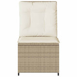 Garden Sofa with Cushion Black and Cream White Poly Rattan 3394480