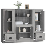 Highboards 3 pcs Smoked Oak Engineered Wood 3185317