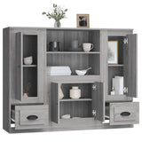 Highboards 3 pcs Smoked Oak Engineered Wood 3185317
