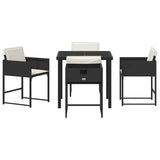 Garden Dining Set 5 pcs Black Poly Rattan 3380713