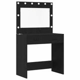 Dressing Table with Drawer 3 pcs Black Oak Engineered Wood 3334210