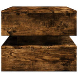 Coffee Table with LED Lights Smoked Oak 90x50x40 cm 839865